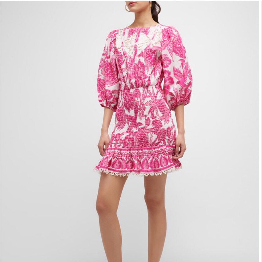 Brand New Farm Rio Pink And White Floral Dress